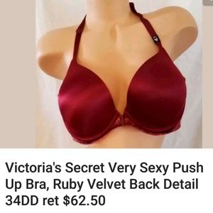 NWT victoria secret very sexy push up ruby with ve